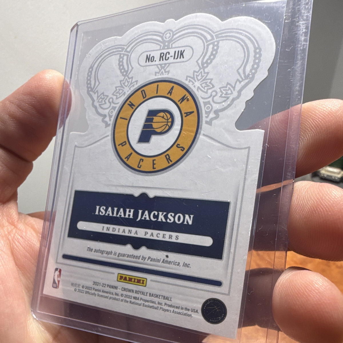 Panini Crown Royale 2021 22 Isaiah Jackson RC IJK Auto 28/31 Indiana Pacers3