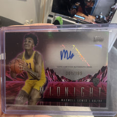 Topps 2024 Midnight Basketball Maxwell Lewis RC Auto Rookie Horizon Sign 001/1990