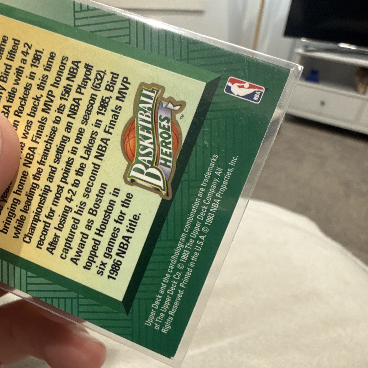 Upper Deck 1993 Basketball Heroes Larry Bird #22/27 Insert Celtics NBA Card3