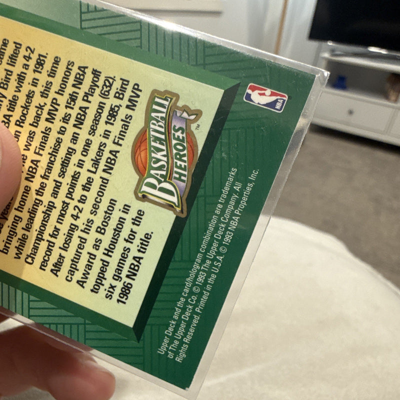 Upper Deck 1993 Basketball Heroes Larry Bird #22/27 Insert Celtics NBA Card3