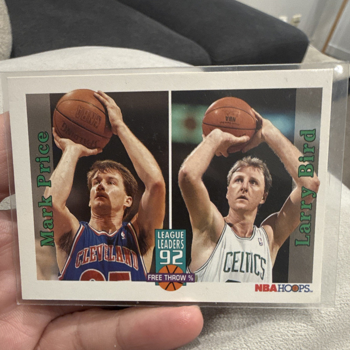 SkyBox NBA Hoops 1992 League Leaders 92 Free Throw % #322 Price Bird Insert0