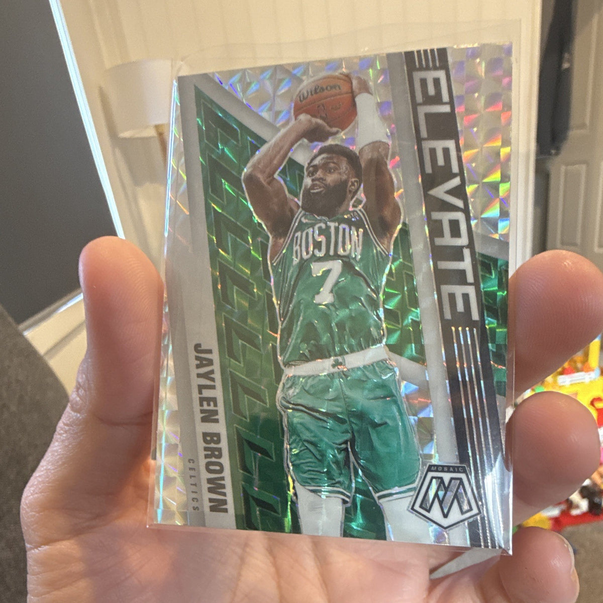 Panini 2021-22 Mosaic Jaylen Brown Elevate Prizm No. 17 Boston Celtics0