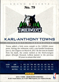 Karl Anthony Towns Base Panini Grand Reserve 79 NM1