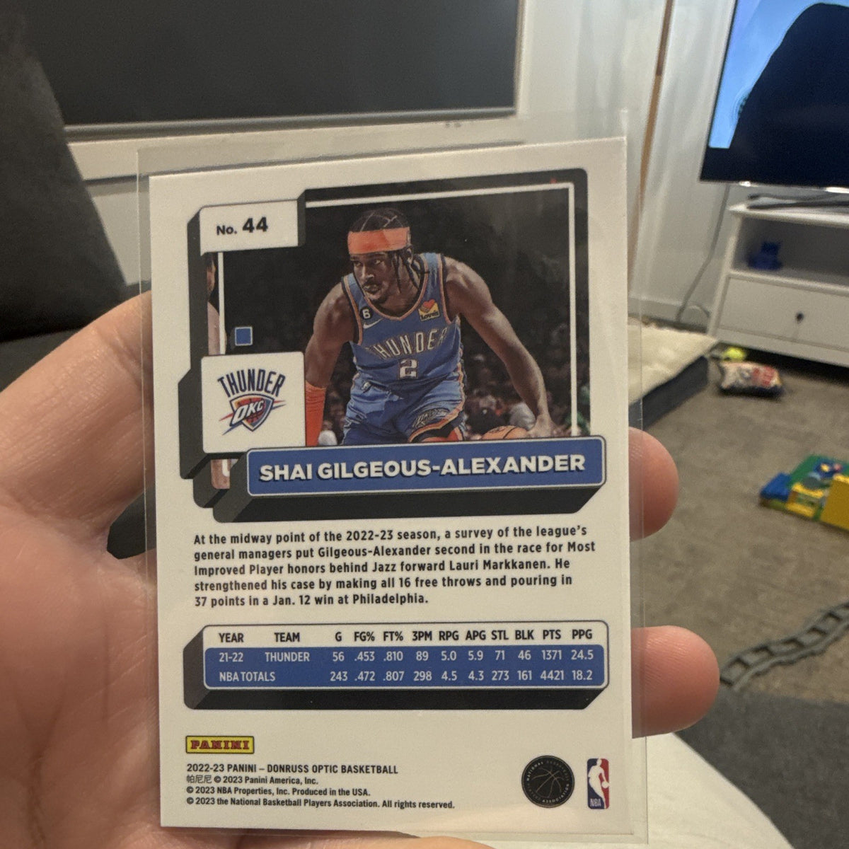 Panini 2022 23 Donruss Optic Shai Gilgeous Alexander Thunder #441