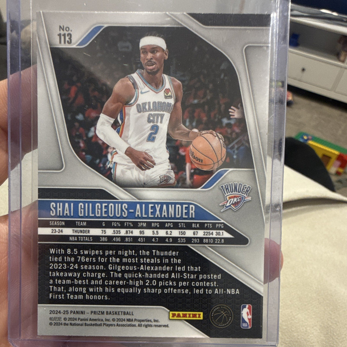 Panini Prizm 2024 25 Shai Gilgeous Alexander Base OKC Thunder #1131
