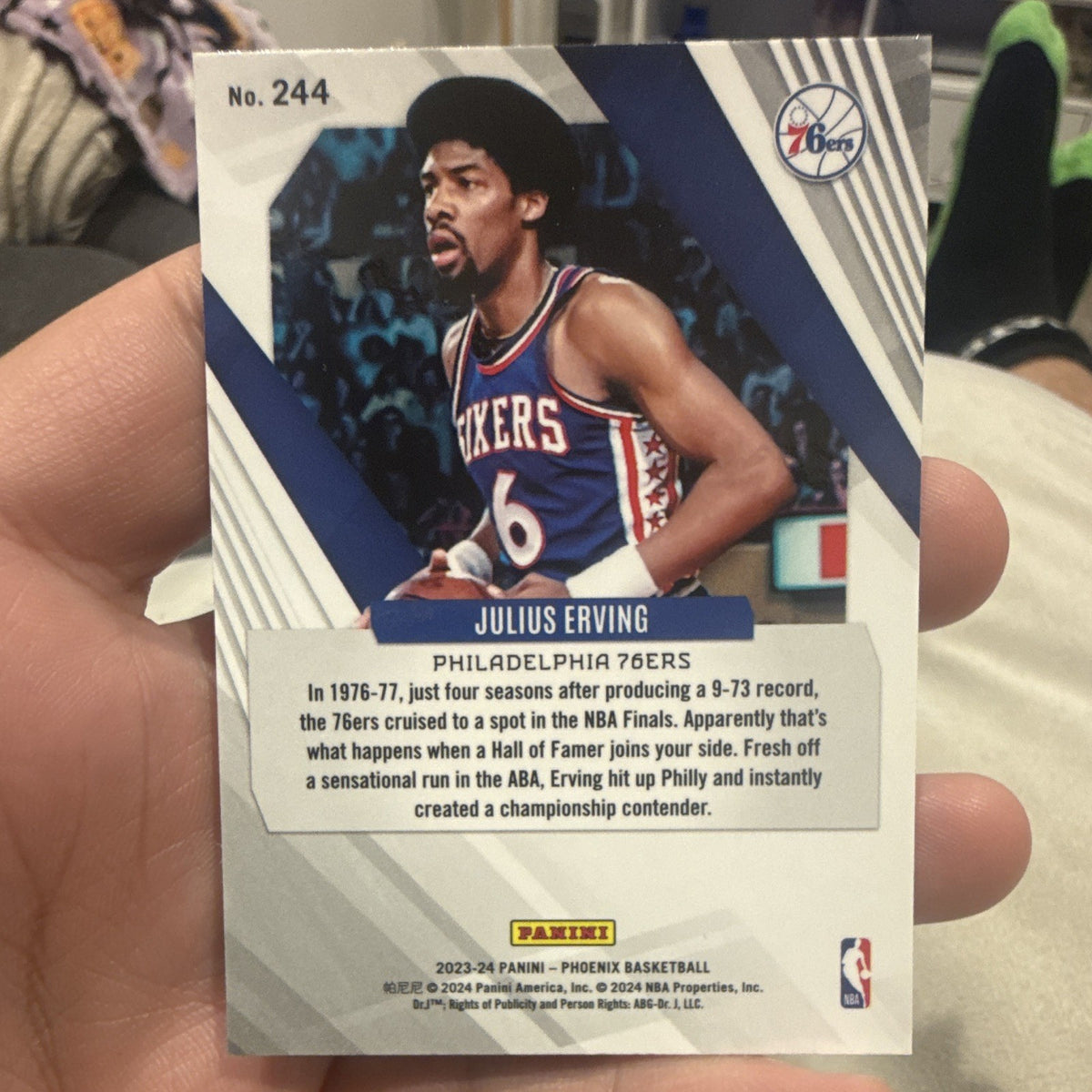 Panini Phoenix 2023 24 Julius Erving Base Set #244 Philadelphia 76ers1