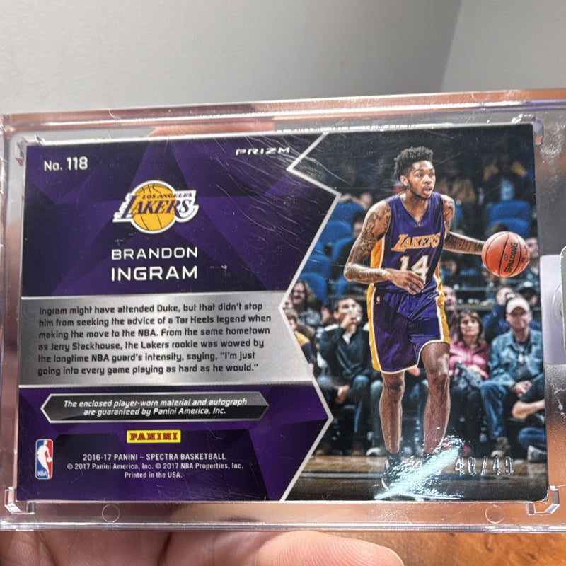 Panini 2016 17 Spectra Brandon Ingram RC Patch Auto /49 Lakers #1183