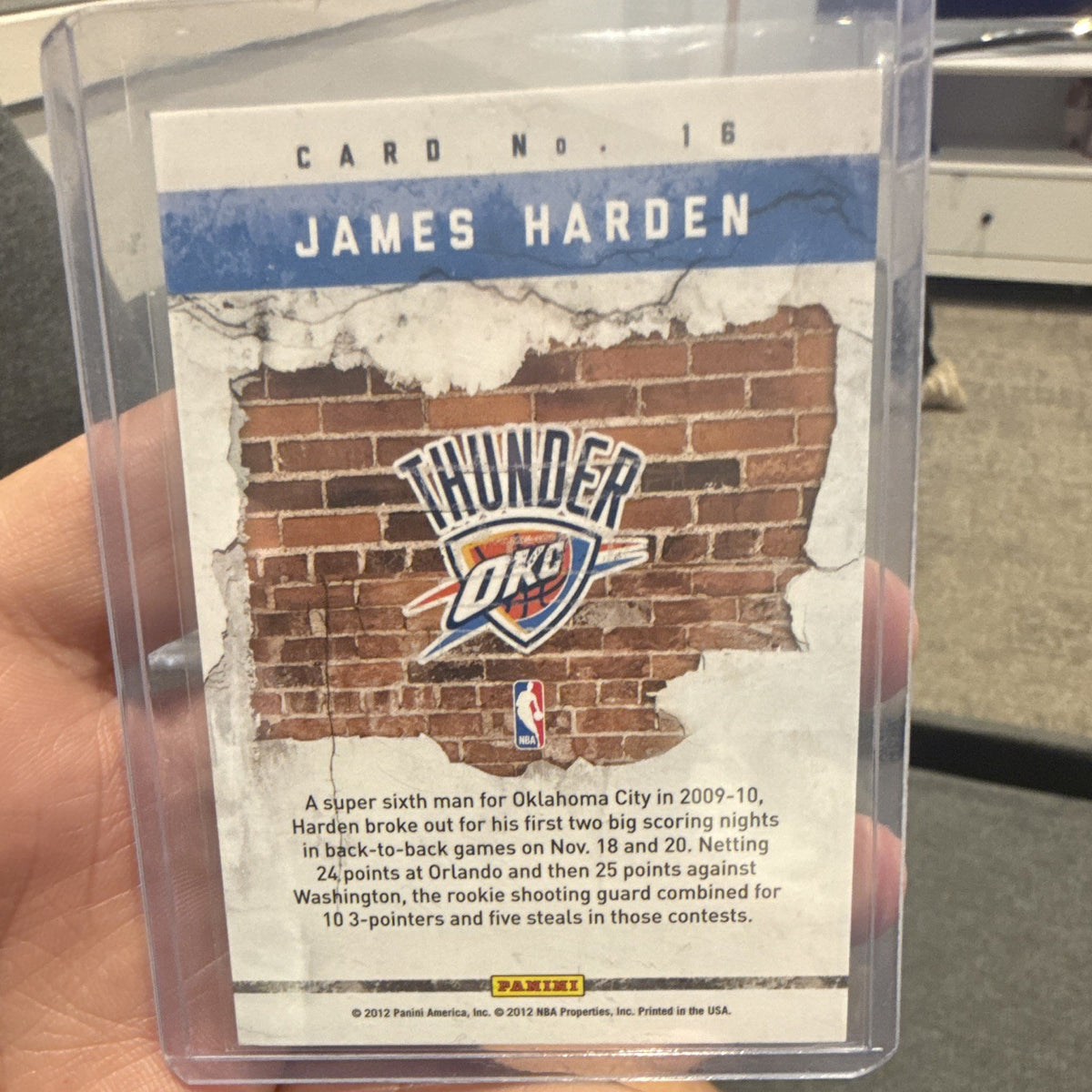 James Harden Rookie Breakout #16 Panini Past & Present 2012 OKC Thunder1