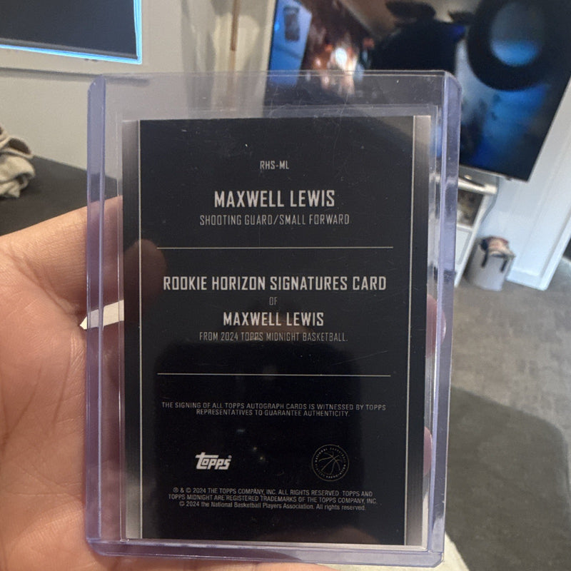 Topps 2024 Midnight Basketball Maxwell Lewis RC Auto Rookie Horizon Sign 001/1993