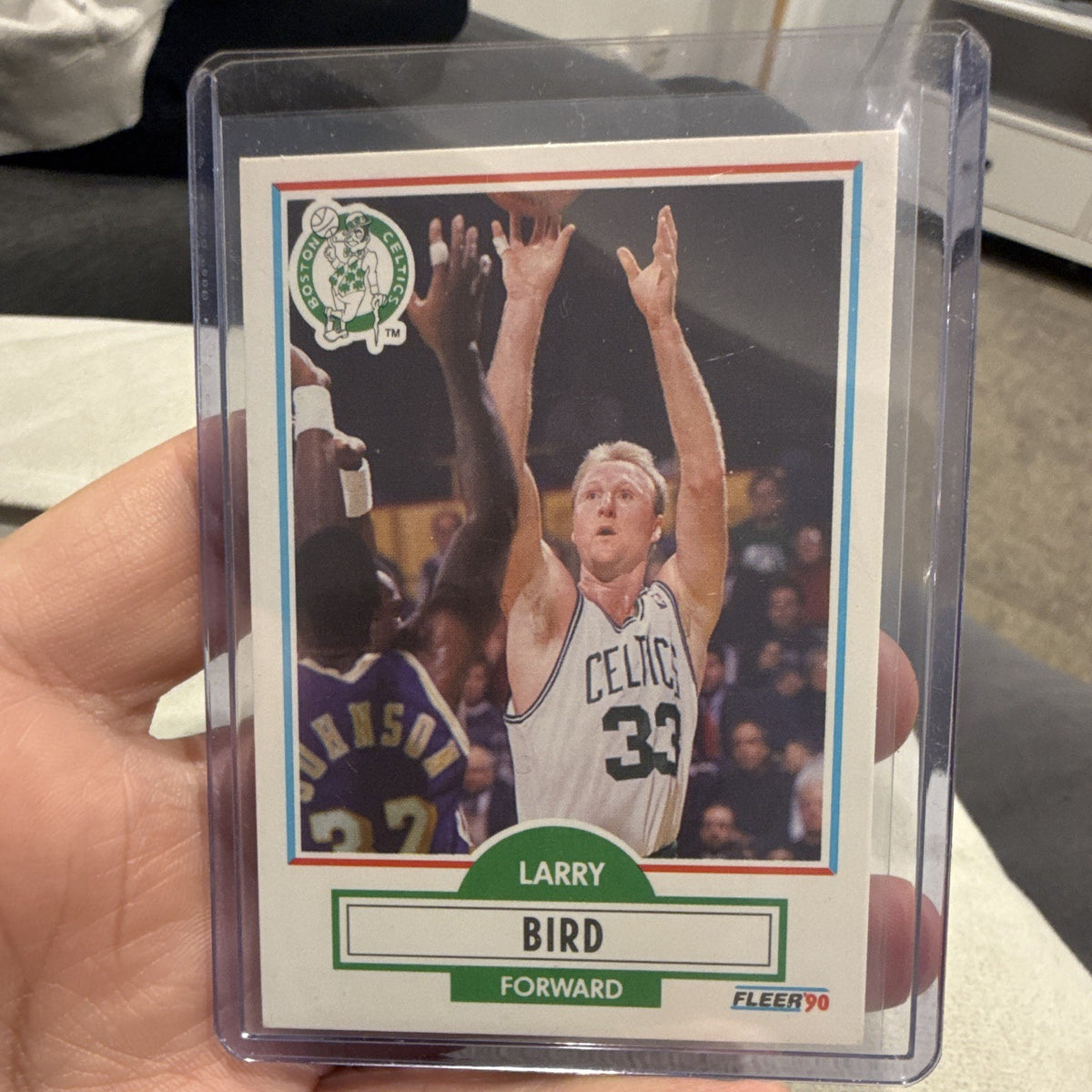 Fleer Larry Bird Base 1990 Fleer #8 Boston Celtics NBA Basketball Card0