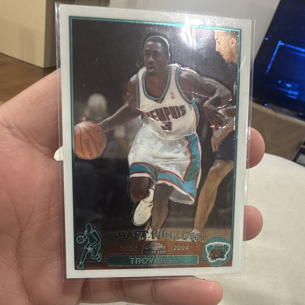 Topps Chrome Troy Bell Rookie 126 Draft Pick #16 Memphis Grizzlies 2003 040