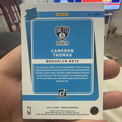 Panini 2021 22 Donruss Rated Rookie #203 Cameron Thomas Brooklyn Nets1