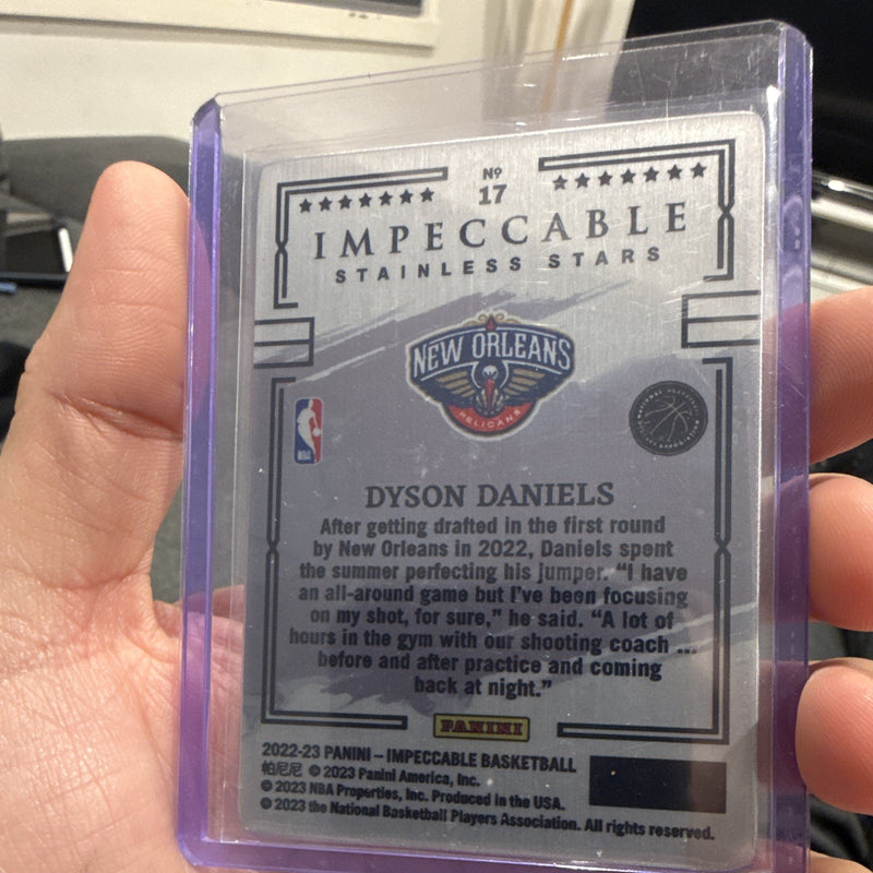 Panini Impeccable 2022-23 Stainless Stars #17 Dyson Daniels Rookie Pelicans1