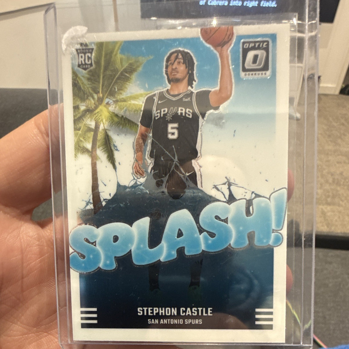 Panini 2024 25 Donruss Optic Stephon Castle Splash! #14 RC Spurs Insert0