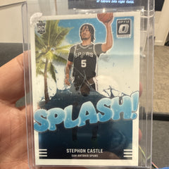 Panini 2024 25 Donruss Optic Stephon Castle Splash! #14 RC Spurs Insert0
