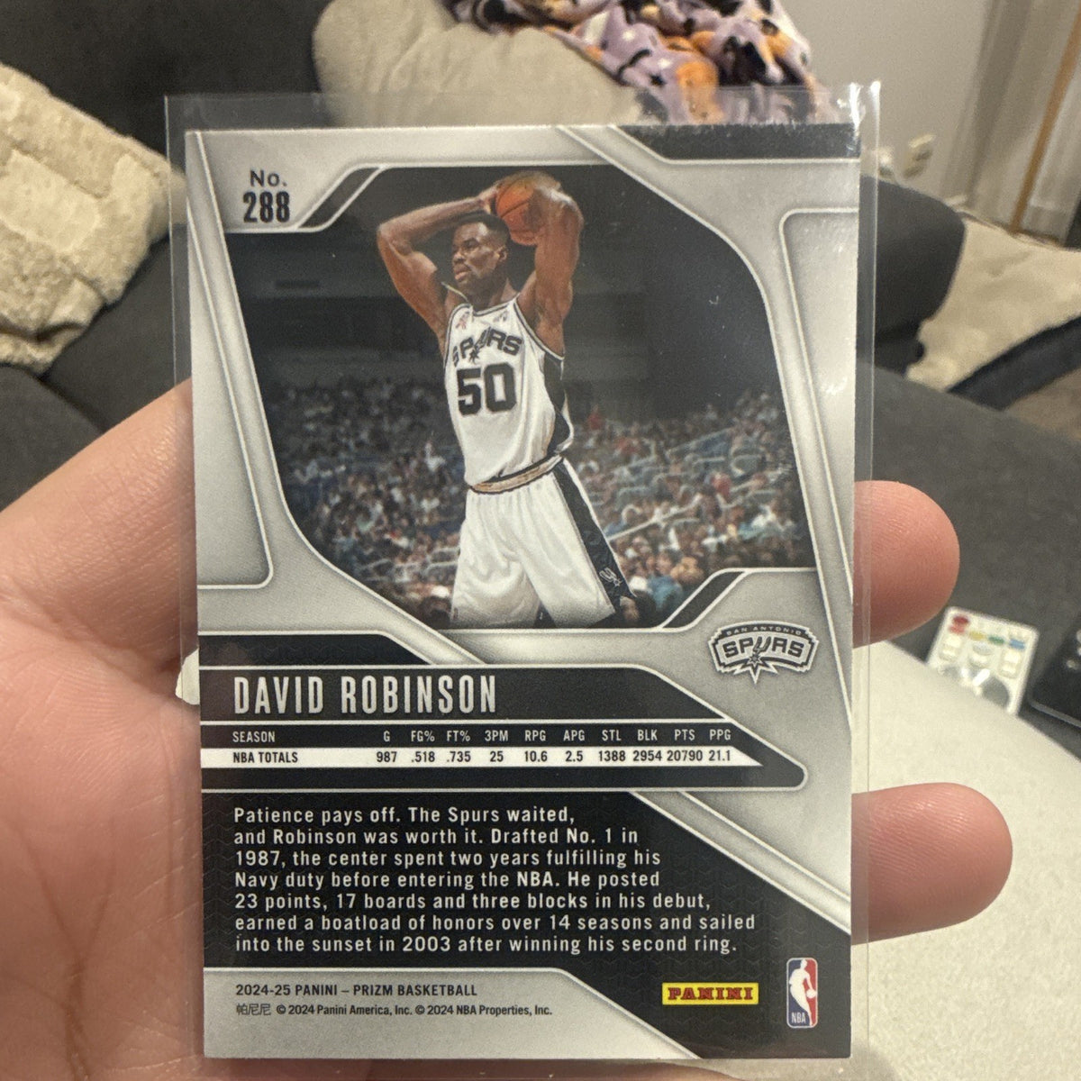 Panini Prizm Legends David Robinson San Antonio Spurs 2024 25 #2881