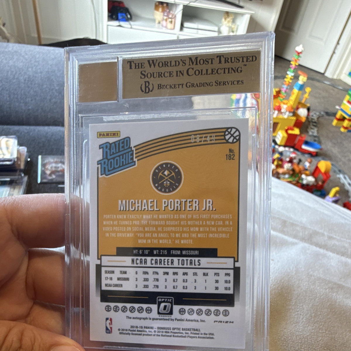 2018-19 Panini Donruss Optic Rated Rookie Signatures Blue #182 Porter Jr BGS 9.53