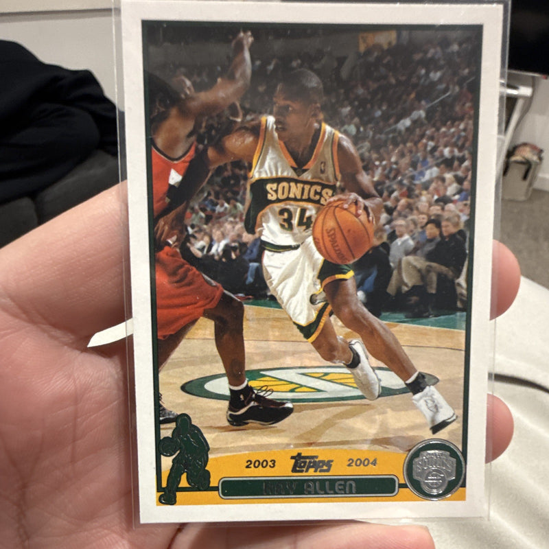Topps 2003 04 Ray Allen Seattle SuperSonics #48 Base Set NBA Trading Card0