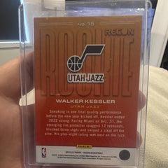 Panini 2022 23 Recon Rookie Report Rookie Insert No. 15 Walker Kessler Jazz1