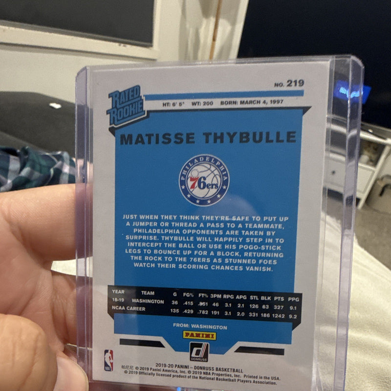 Panini 2019-20 Donruss Rated Rookie Matisse Thybulle 76ers #2192