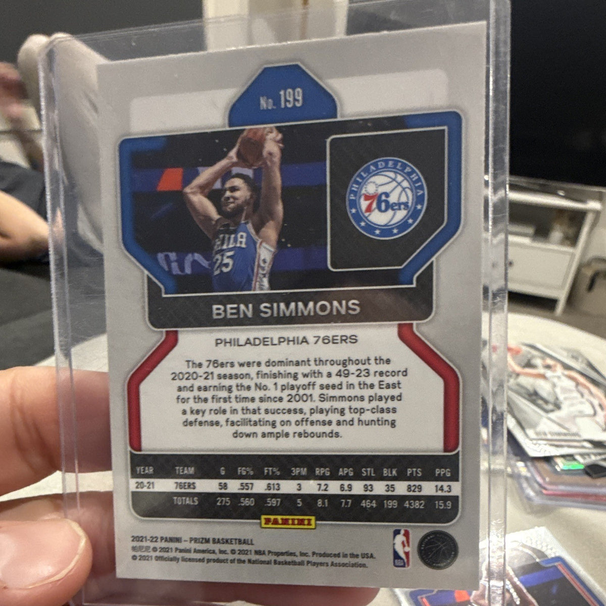 Panini Ben Simmons Base Set 2021-22 Prizm Basketball 199 Philadelphia 76ers1