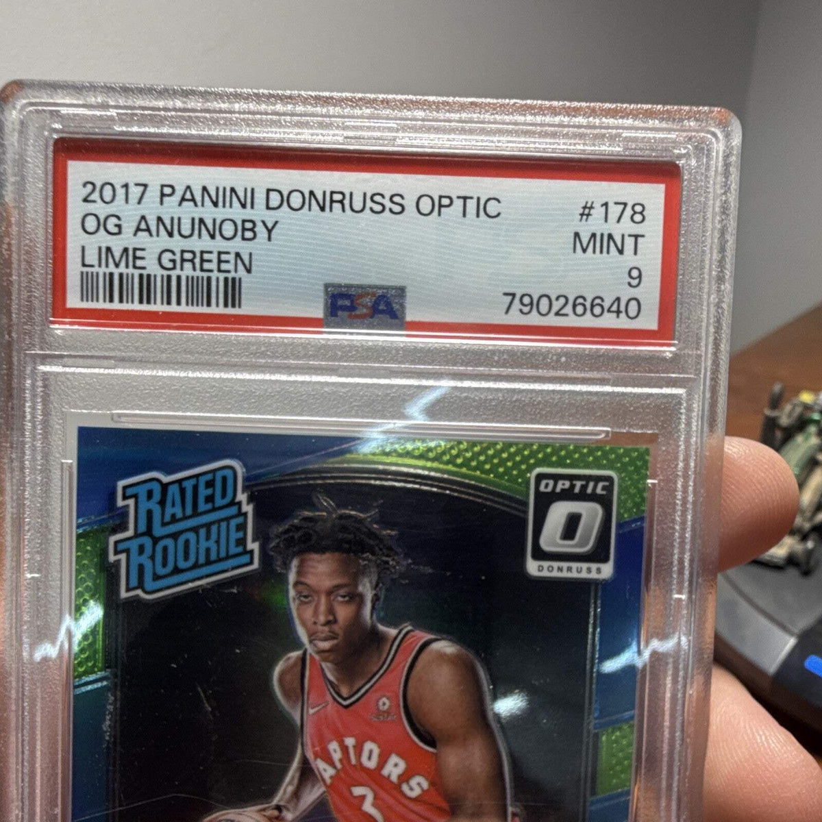 Panini Donruss Optic 2017 18 OG Anunoby Lime Green Rated Rookie 178 PSA 9 /1752