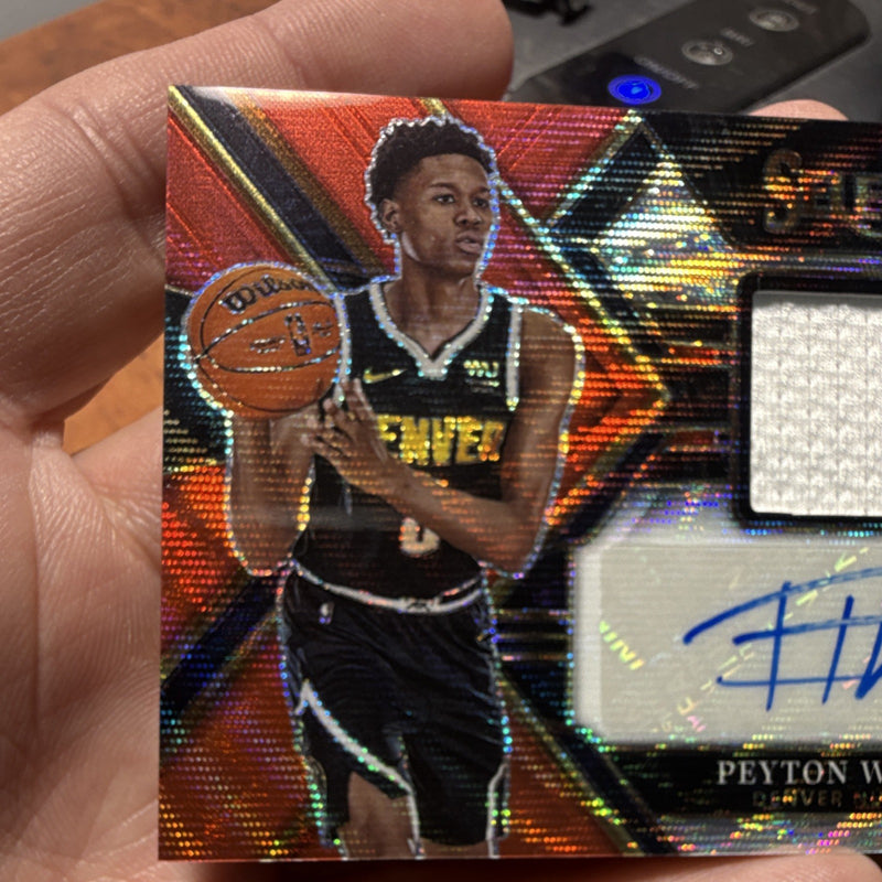 Panini Select Prizm Rookie Auto Patch Peyton Watson Denver Nuggets RJA PYW3