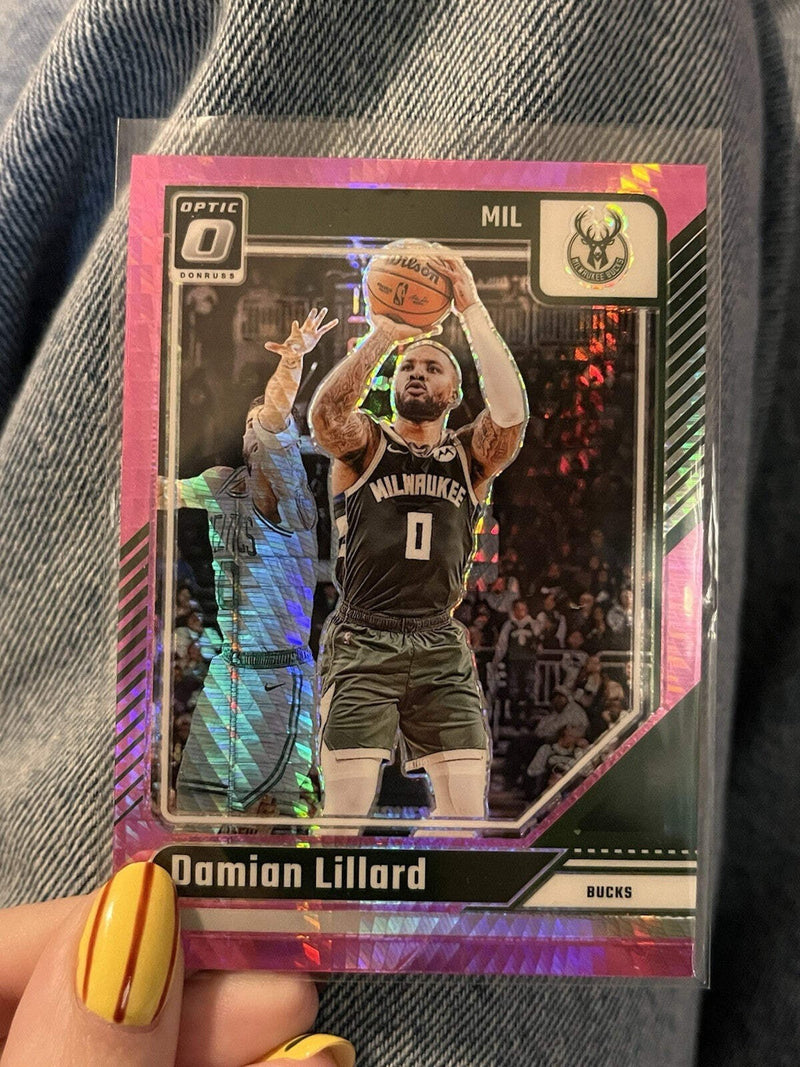 Panini Donruss Optic 2024 25 Damian Lillard Pink Parallel #83 Bucks0