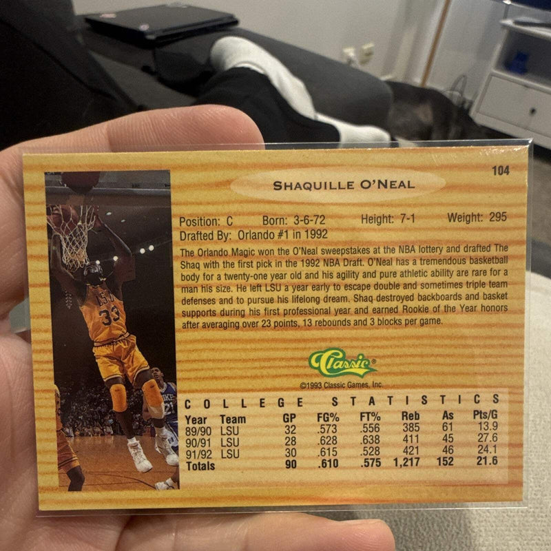 Classic Flashbacks '92 Shaquille O'Neal Insert #104 Orlando Magic 19931