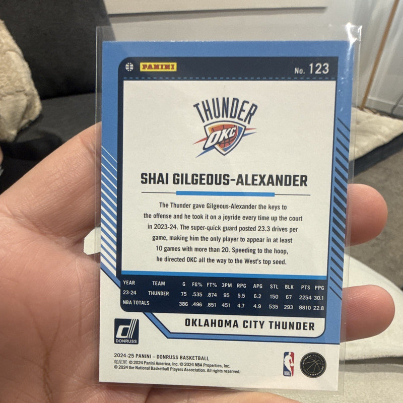 2024 25 Panini Donruss Shai Gilgeous Alexander Base OKC Thunder 1231