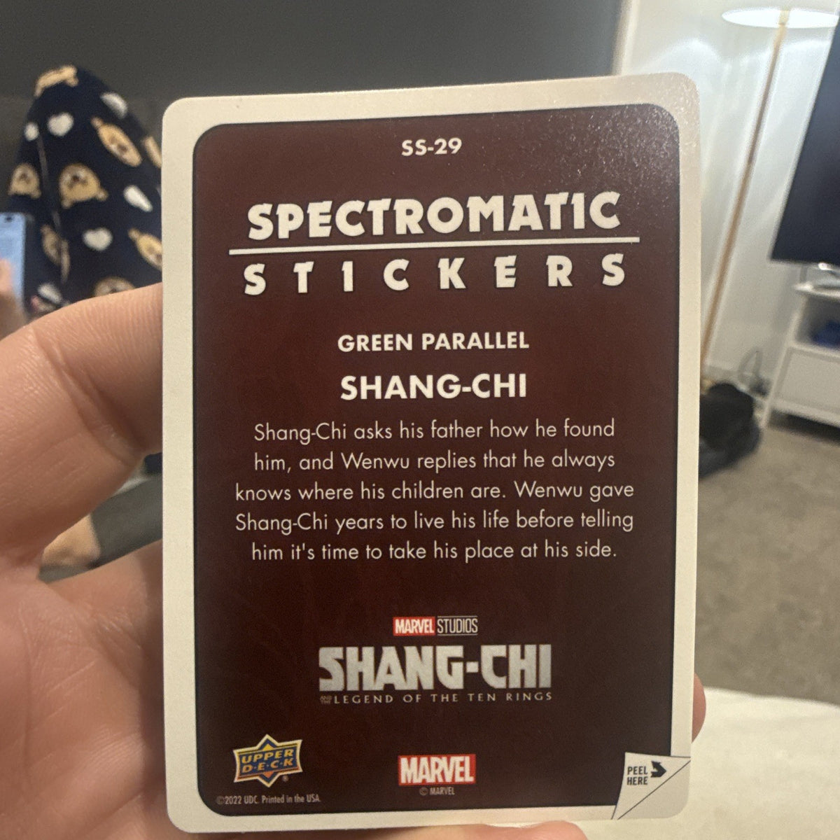 Upper Deck Marvel (MCU) Spectromatic Stickers Shang Chi Green Parallel SS 291