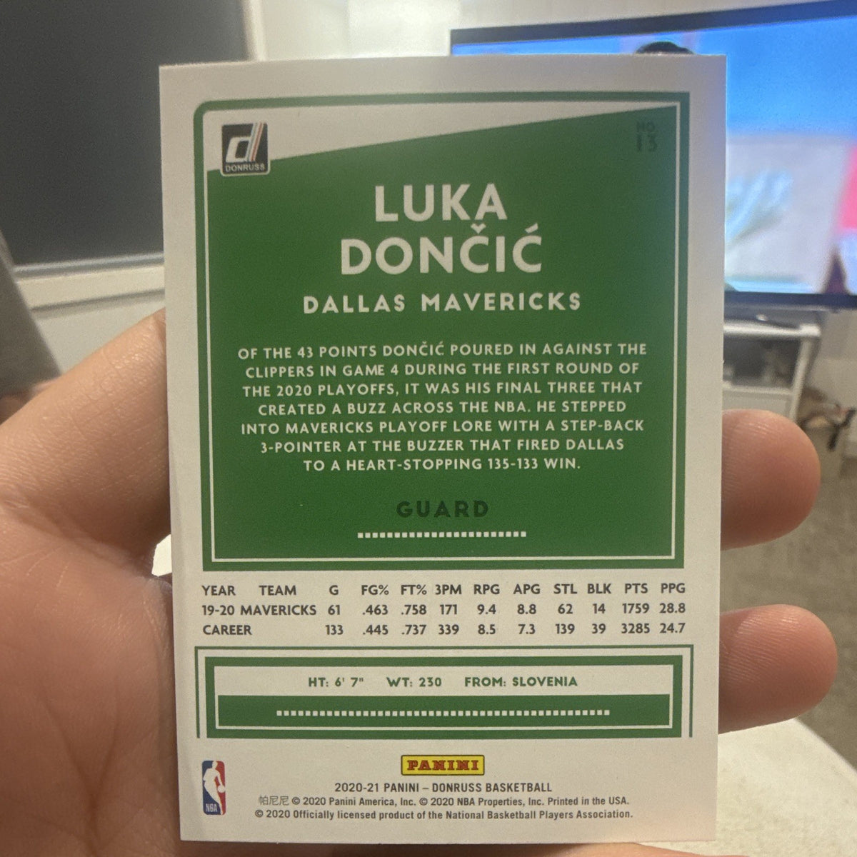 Panini Donruss 2020 21 Luka Dončić Green Holo Parallel #13 Dallas Mavericks1