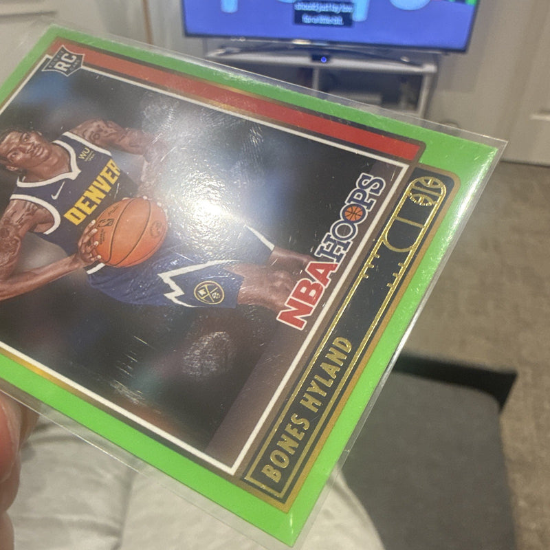 Panini 2021 22 NBA Hoops Bones Hyland Rookie Green Parallel #224 Nuggets3