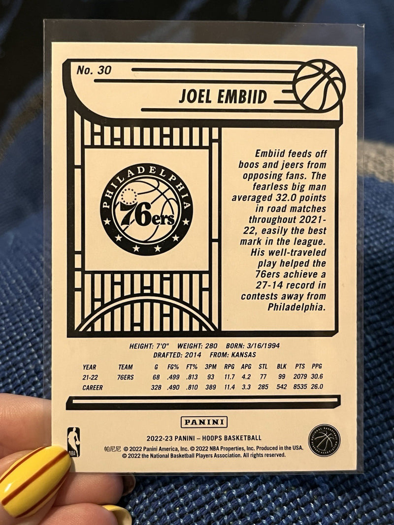 Panini 2022 23 Hoops Basketball Base Set Joel Embiid #30 Philadelphia 76ers2