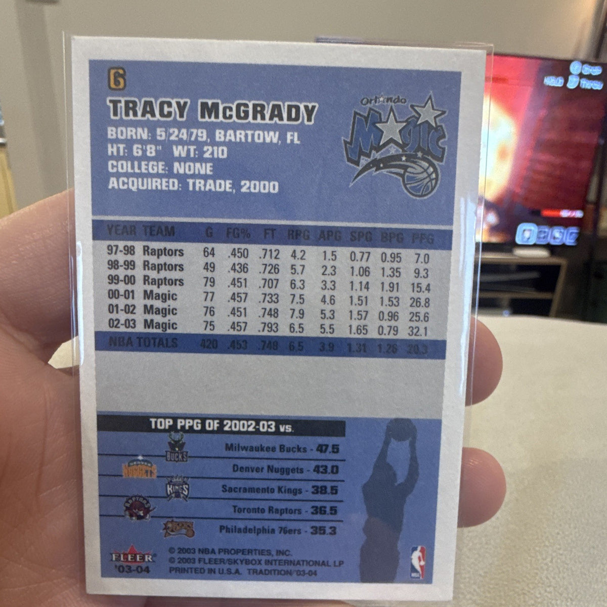Fleer Tradition 2003 04 Tracy McGrady Orlando Magic Base Set #61