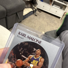 NBA Hoops Karl Malone Base Set 1990 #292 Utah Jazz Basketball Card2