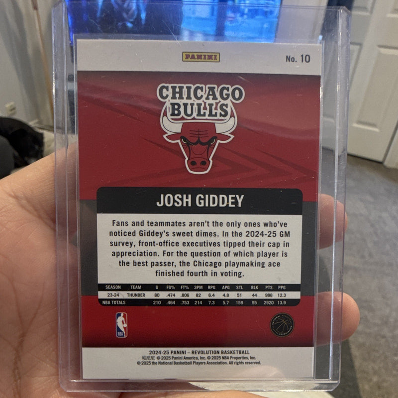Panini Revolution 2024 25 Josh Giddey Chicago Bulls No. 10 Parallel/Variety2