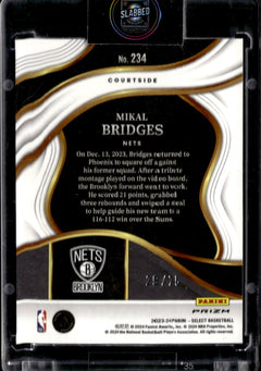 Mikal Bridges Blue Wave Prizms 29/75 Panini Select   34 NM1