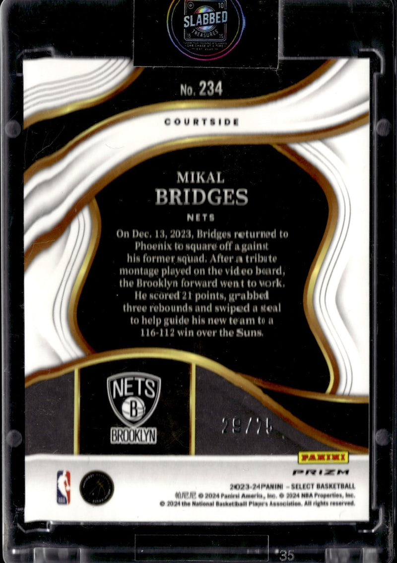 Mikal Bridges Blue Wave Prizms 29/75 Panini Select   34 NM1