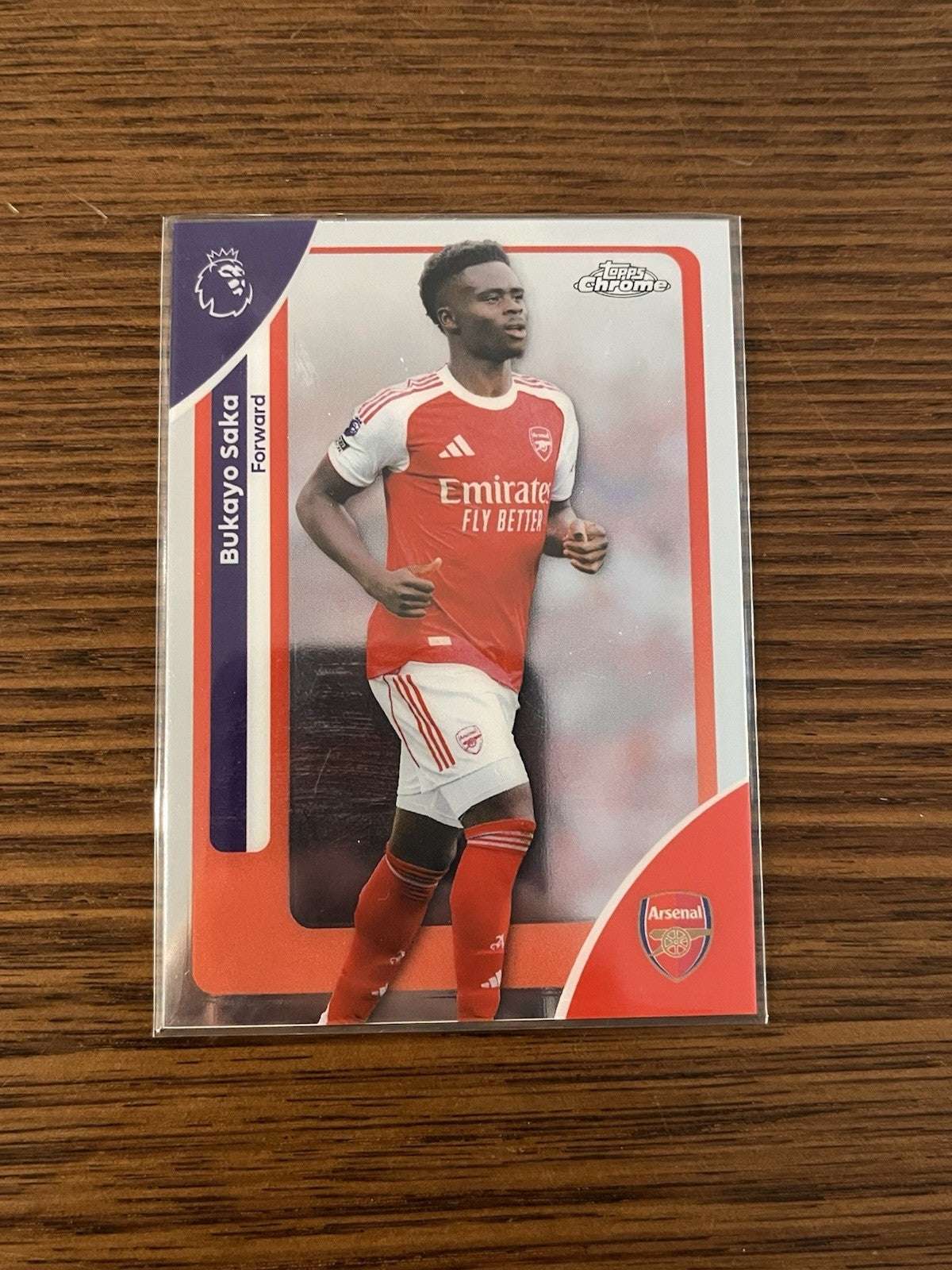 Topps Chrome Premier League Bukayo Saka Arsenal #13 Sports Trading Card0