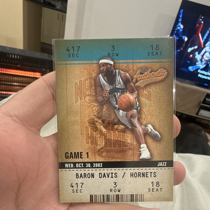 Fleer Authentix Ticket Studios Baron Davis New Orleans Hornets #89 2002 030
