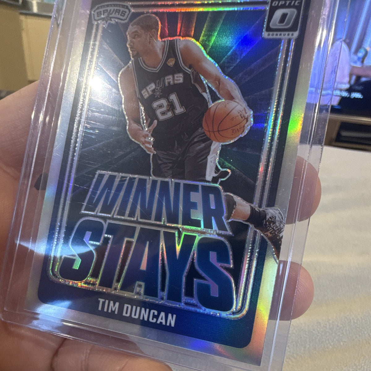 Panini 2024 25 Donruss Optic Tim Duncan Winner Stays Prizm #12 Spurs3