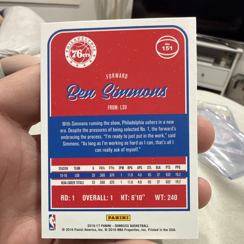 2016-17 Panini Donruss Ben Simmons Rookie RC 151 Philadelphia 76ers1