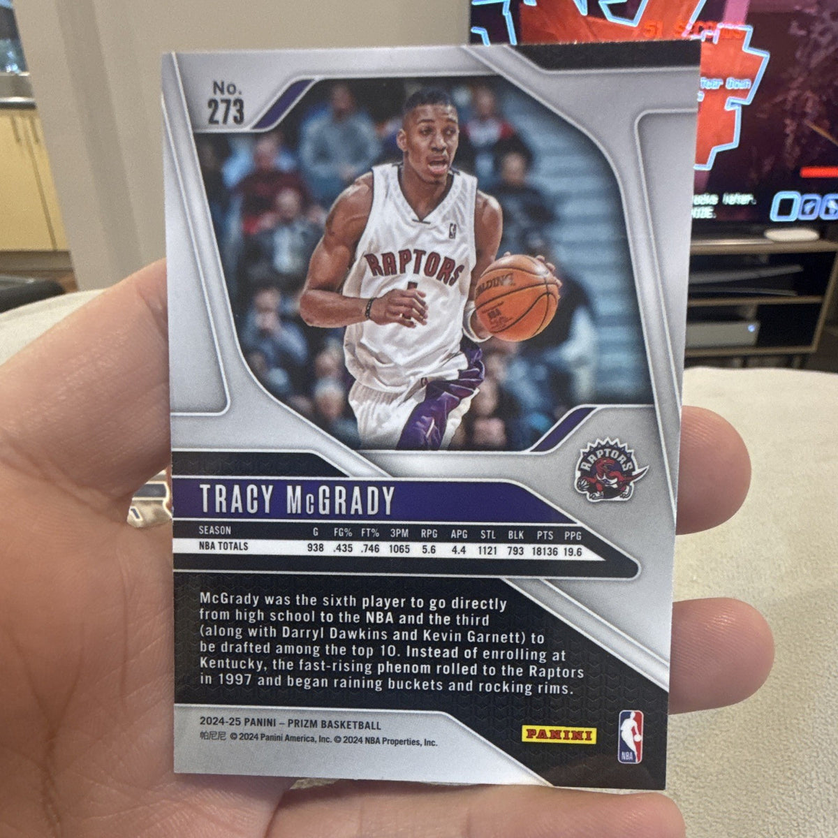 Panini Prizm 2024 25 Tracy McGrady Legends Insert Toronto Raptors #2731