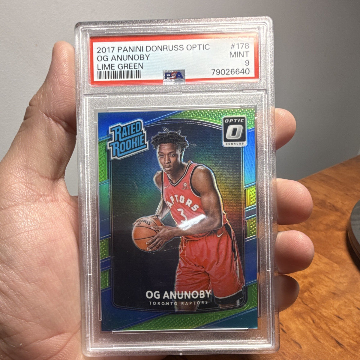 Panini Donruss Optic 2017-18 OG Anunoby Lime Green Rated Rookie 178 PSA 9 /1750