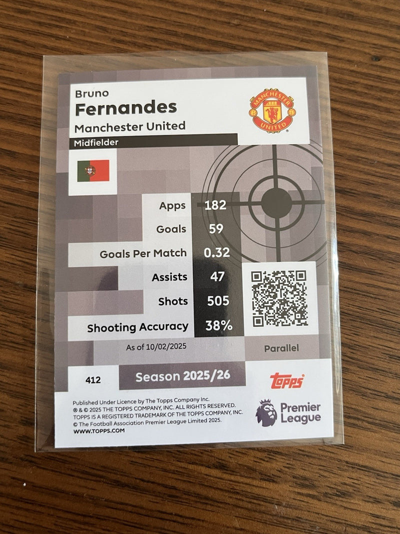 Topps Premier League 2025/26 Bruno Fernandes Pro Precision Parallel #412 Man Utd2