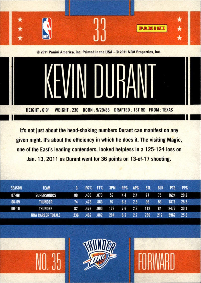 Kevin Durant Base Panini Classics 33 NM1