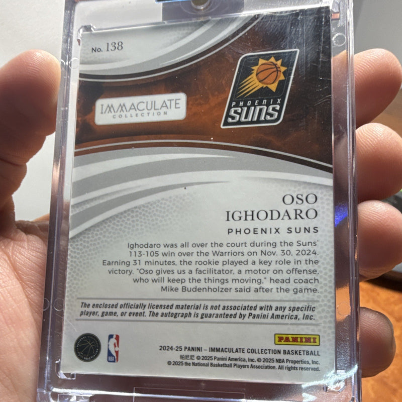Panini Immaculate 2024 25 Oso Ighodaro RC Auto Patch 05/15 No.1385