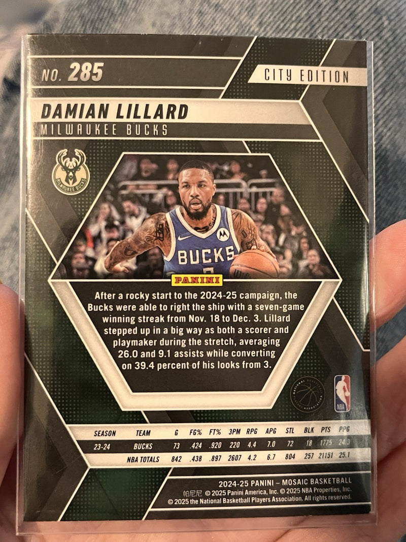 Panini Mosaic 2024-25 City Edition Insert Damian Lillard Bucks #2852