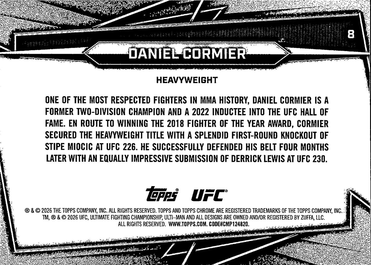 Daniel Cormier Negative Refractor 8 Topps Chrome UFC   Negative Refractor NM1